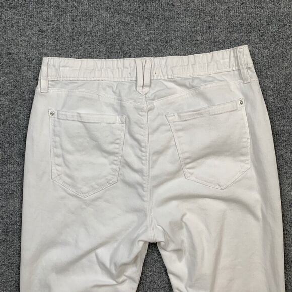 Curve Apparel Jeans Womens 10 White Denim Cotton Blend Stretch Curvy Straight - Picture 10 of 14